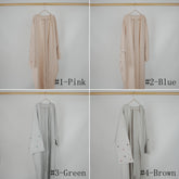 MA002 Hijab modal - Abaya de manga larga con bordado de corazón