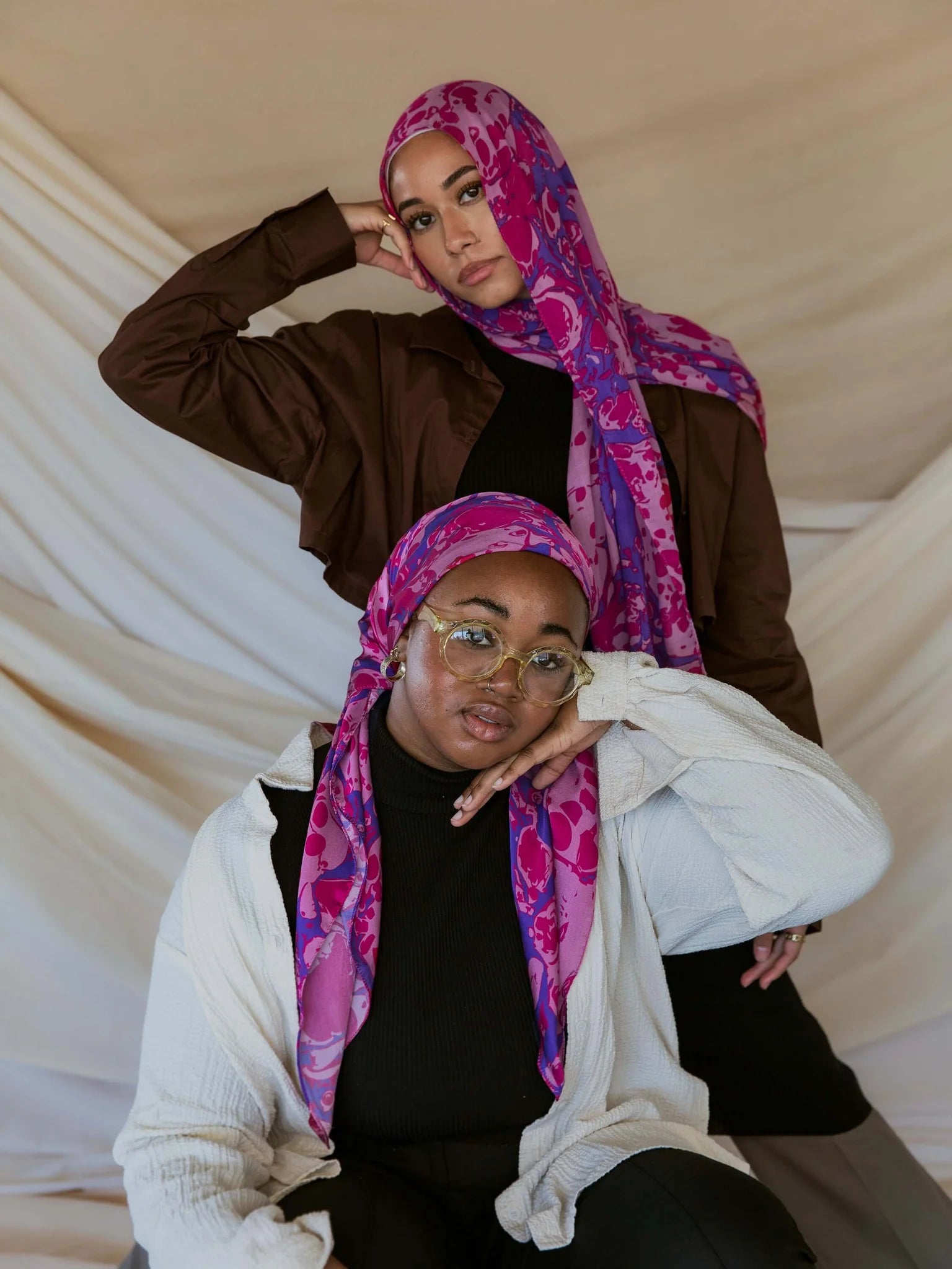 MY070  Pink Fluorescence hijab  printed hijab  hijab/tudung  printed scarf