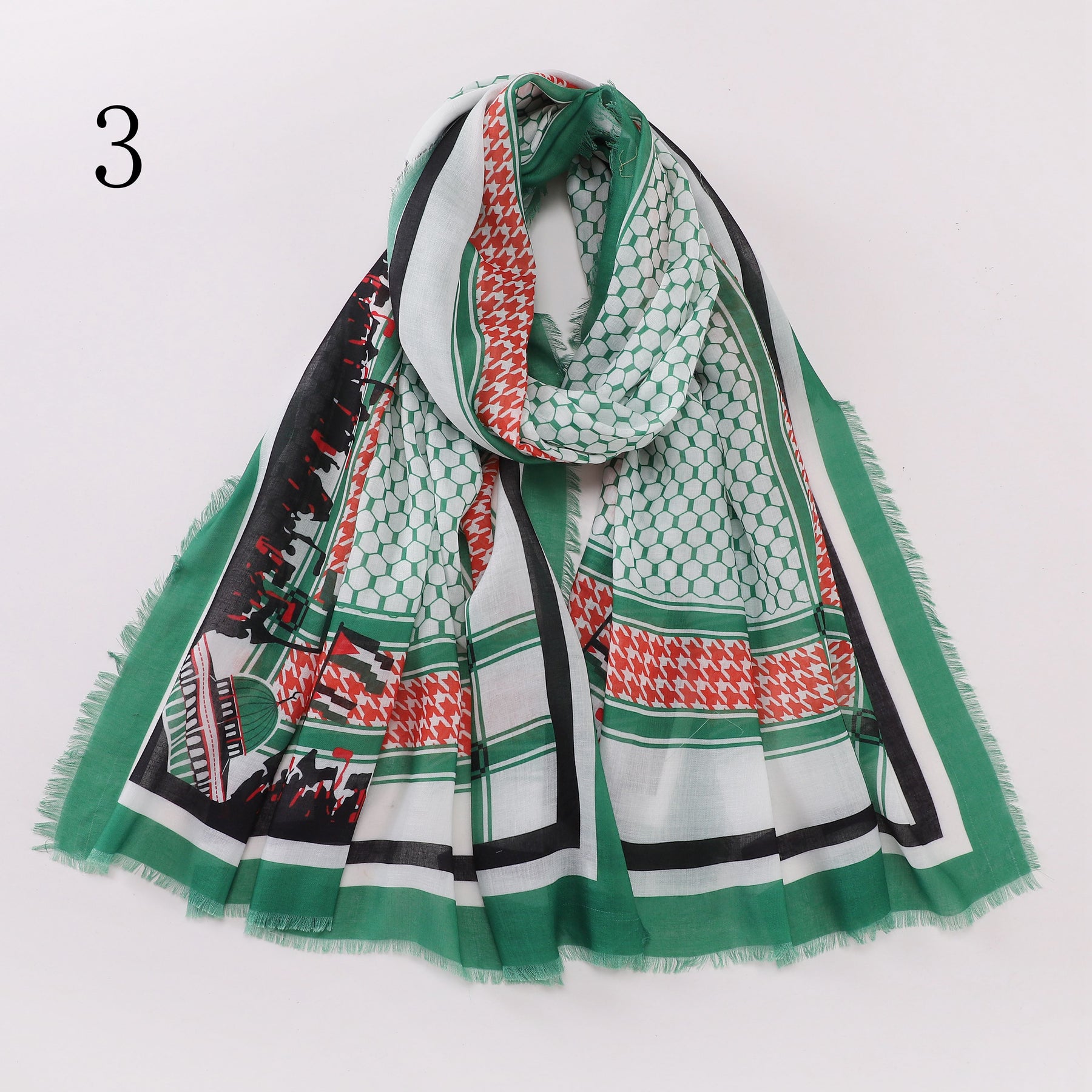 MYP05  printed hijab kuffiyeh  scarf