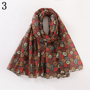 MYP015  Time flower printed scarf