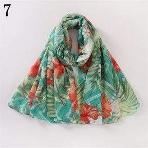 MYP014  Floral print scarf Beach scarf