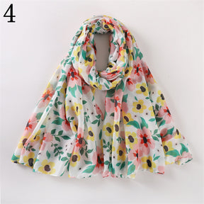 MYP011  Small floral print scarf Elegant scarf