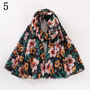 MYP011  Small floral print scarf Elegant scarf