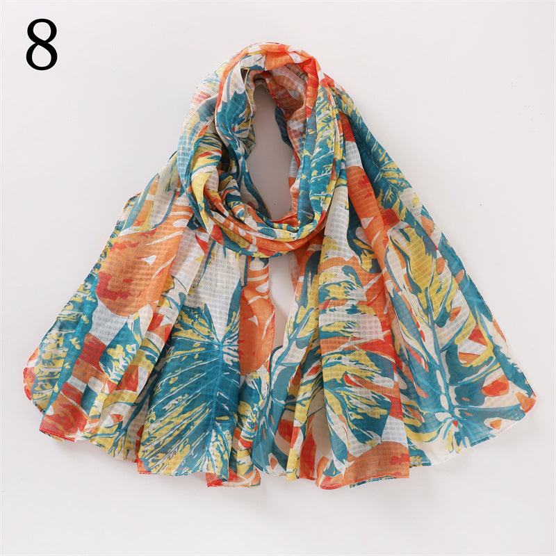 MYP014  Floral print scarf Beach scarf