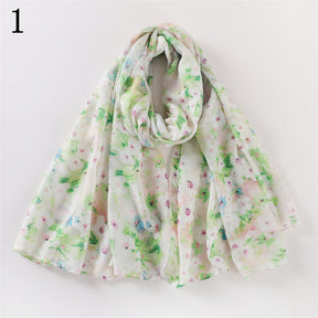 MYP011  Small floral print scarf Elegant scarf