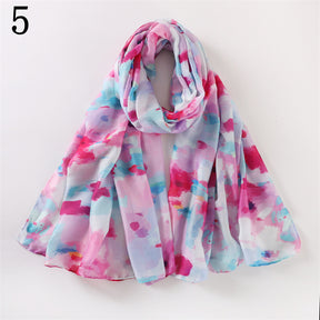 MYP012   Oil painting printed scarf dyed starry sky shifting sand scarf