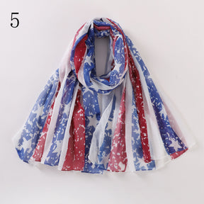 MYP08 USA printed scarf Vintage American flag new printed scarf Flag scarf Women's casual scarf