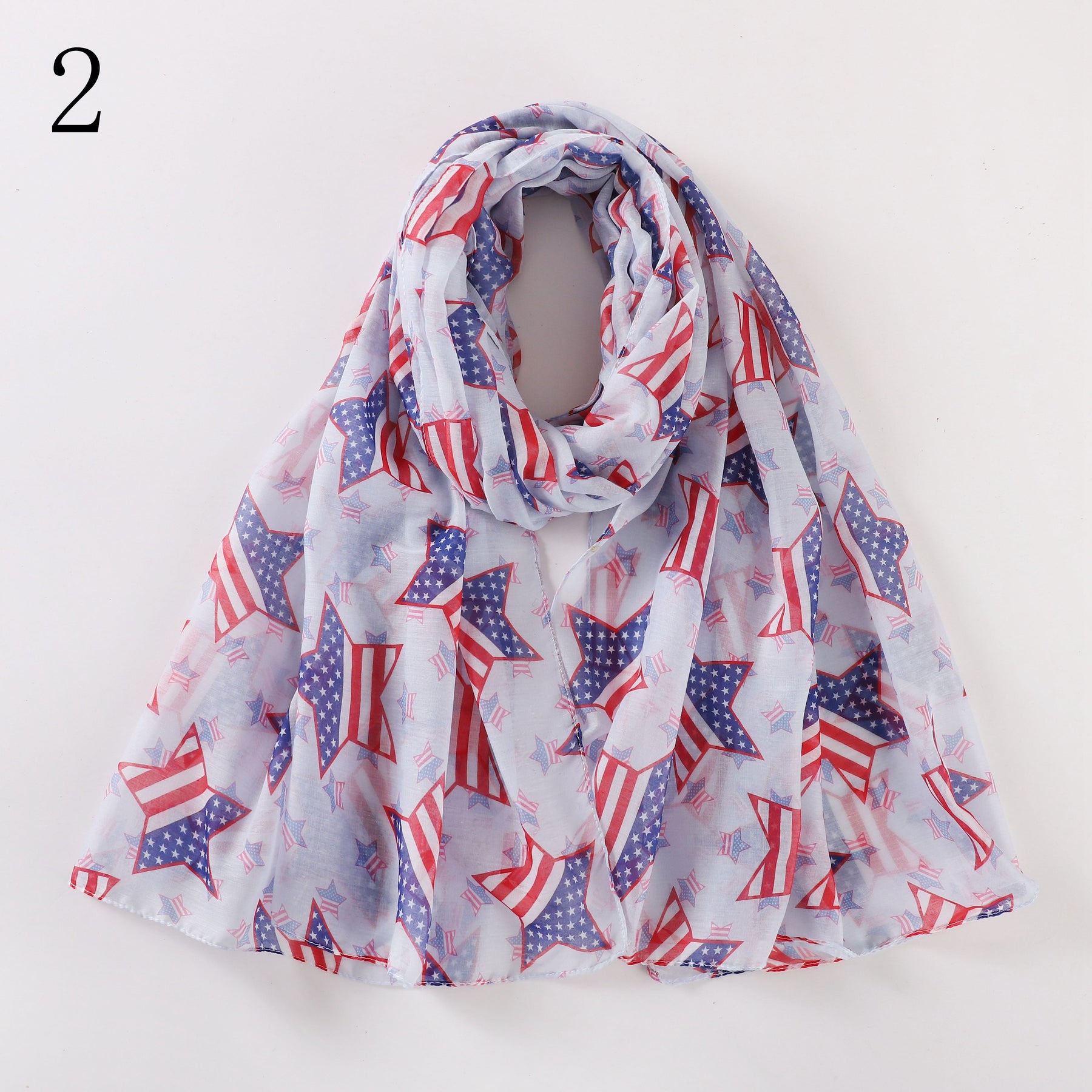 MYP07  USA Stars printed scarf and Stripes flag five-pointed star Europe and the United States fluffy fashion temperament everything scarf