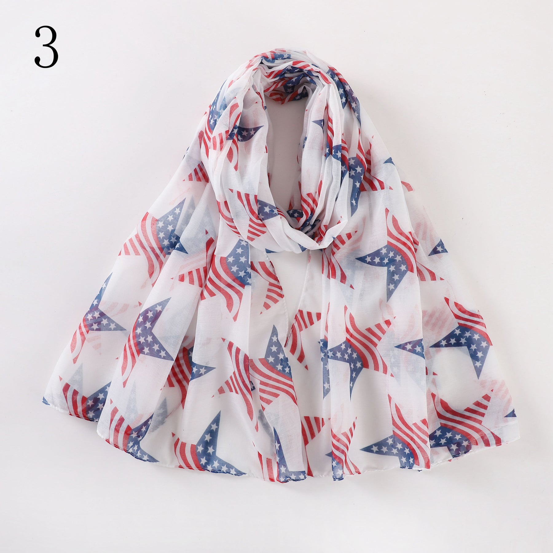 MYP07  USA Stars printed scarf and Stripes flag five-pointed star Europe and the United States fluffy fashion temperament everything scarf