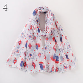 MYP07  USA Stars printed scarf and Stripes flag five-pointed star Europe and the United States fluffy fashion temperament everything scarf