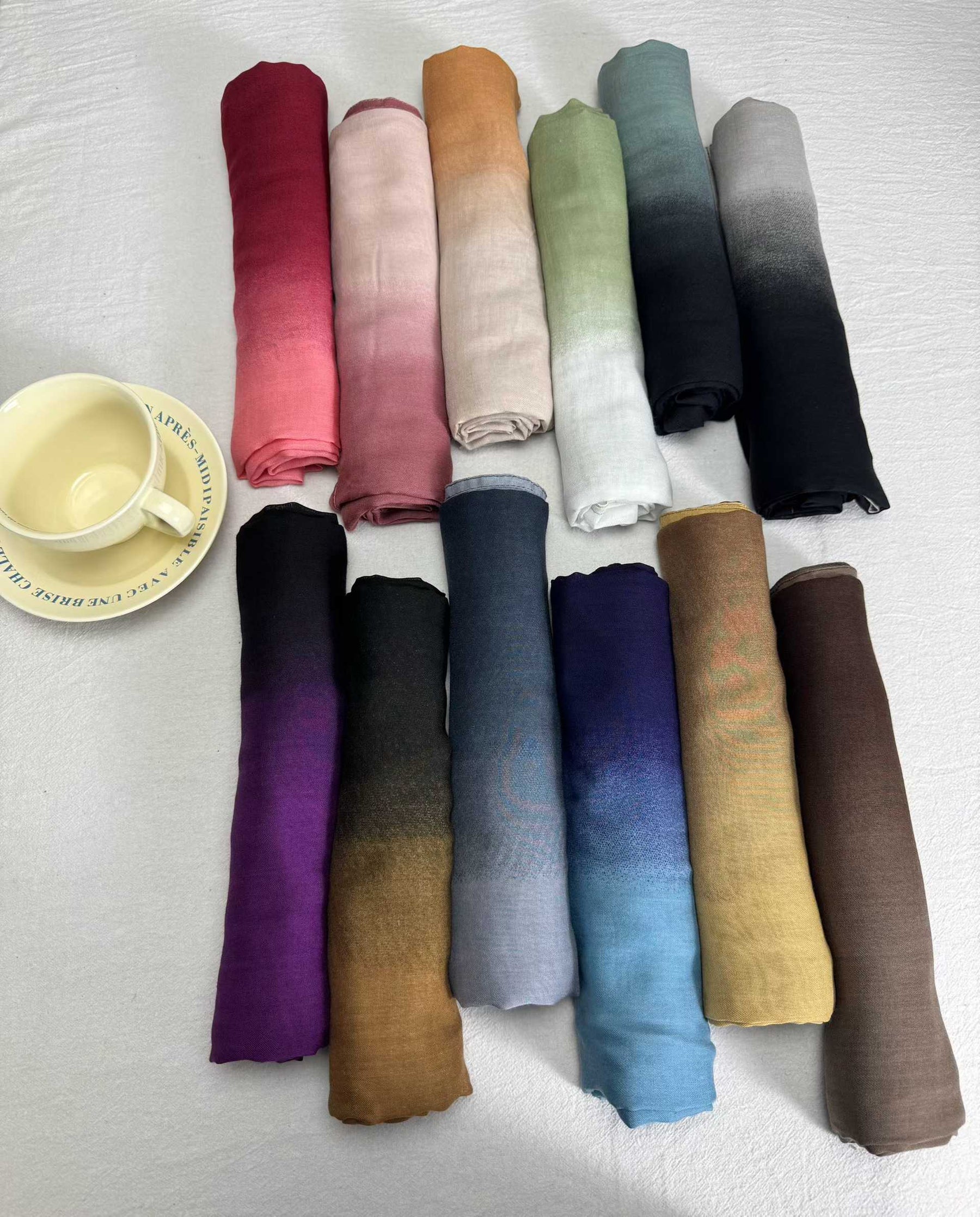 MYR004 Ombre Modal Hijab for Women - Pack of 10 Colorful Pieces