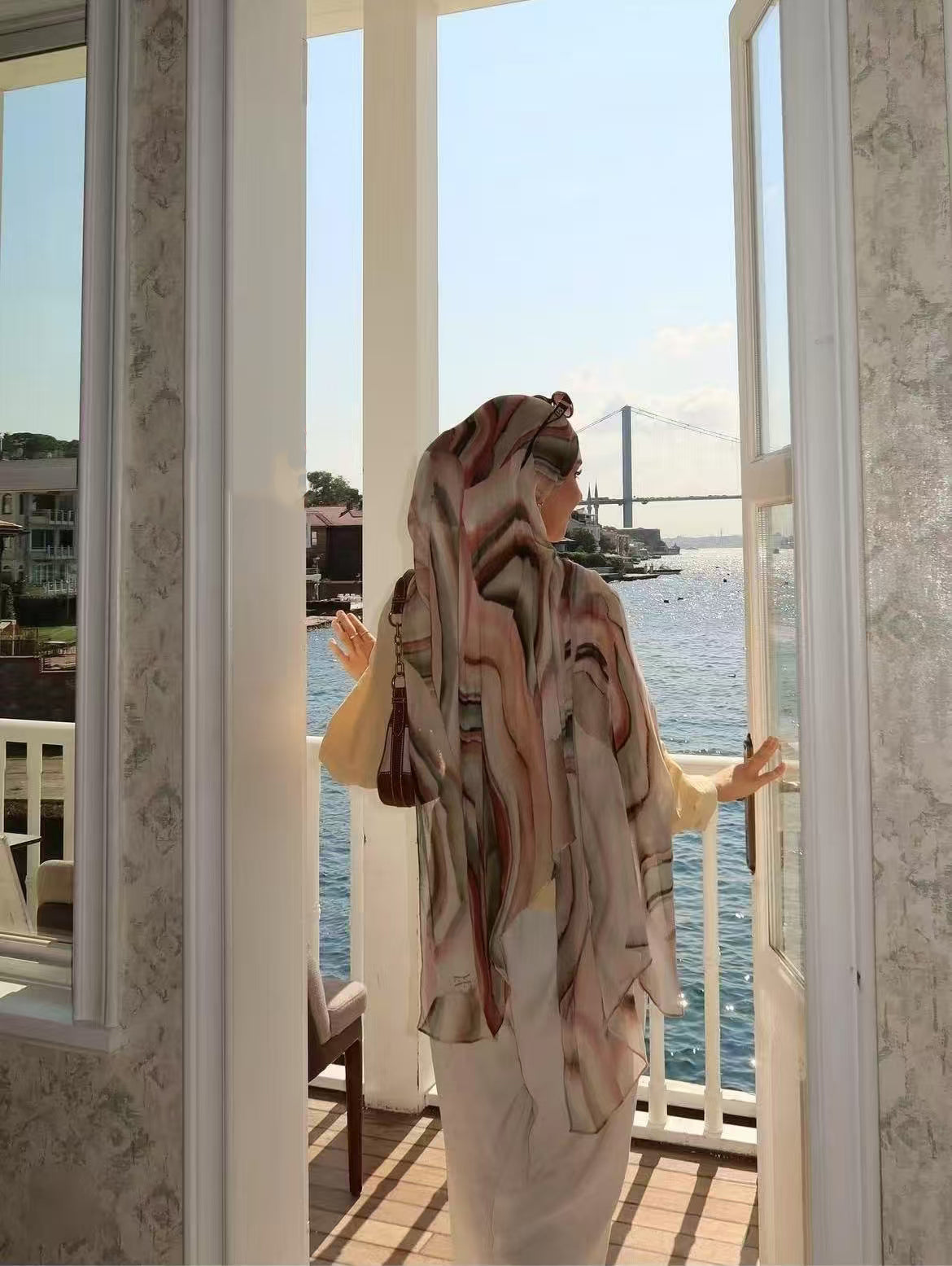 MJ001  Double stitch modal hijab with beautiful prints – softness meets artistry