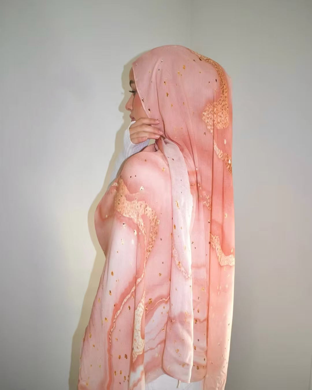 MJ001  Double stitch modal hijab with beautiful prints – softness meets artistry