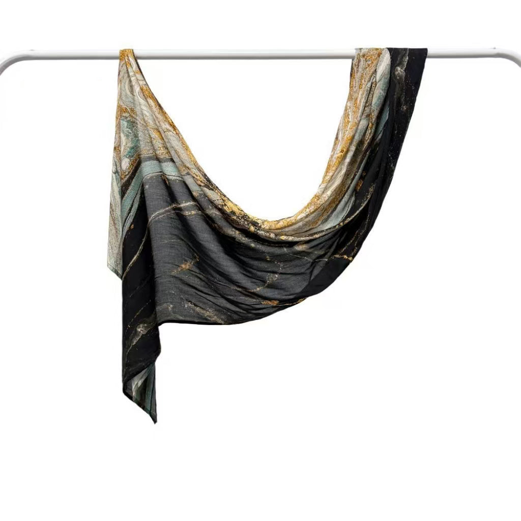 MJ001  Double stitch modal hijab with beautiful prints – softness meets artistry