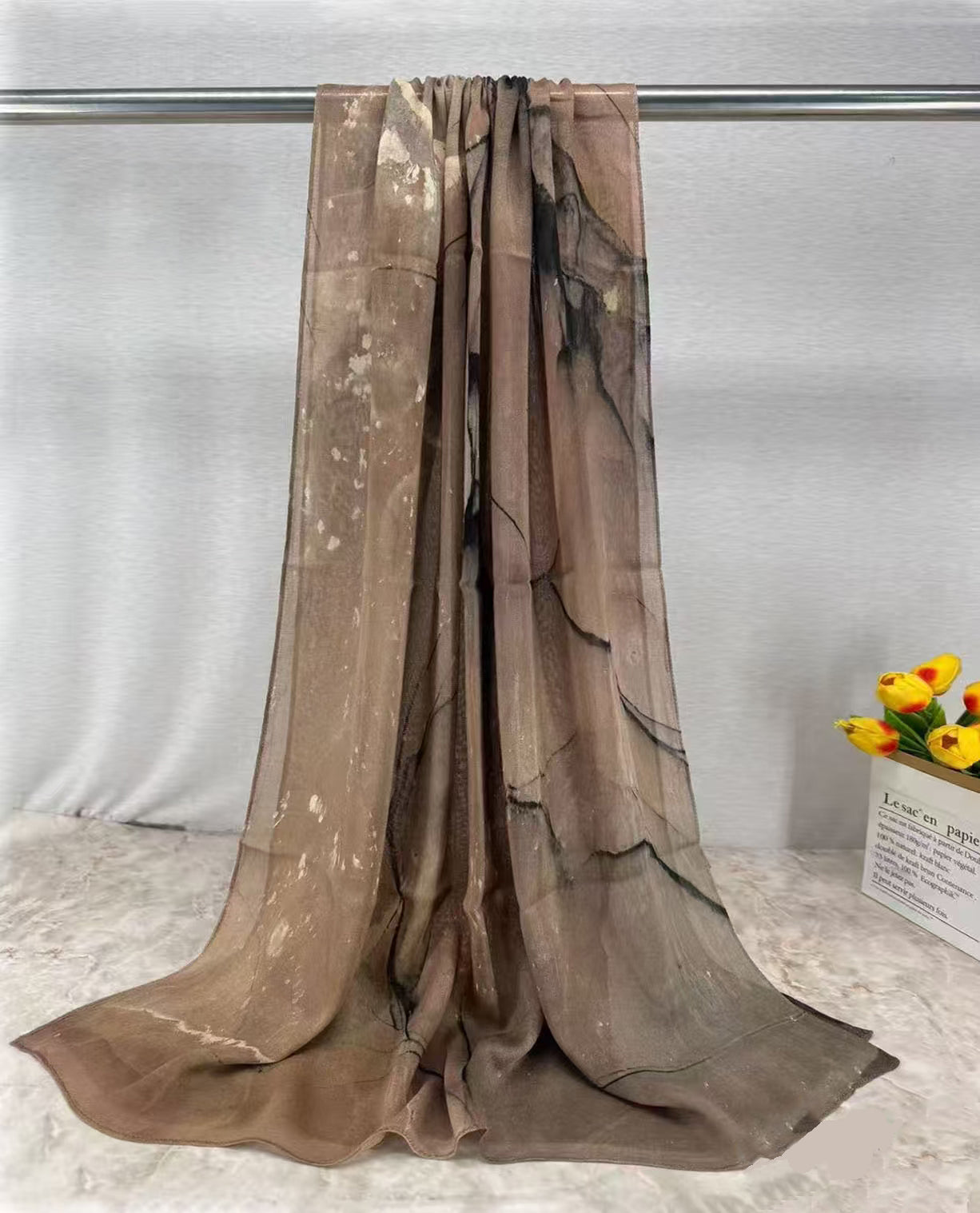 MJ001  Double stitch modal hijab with beautiful prints – softness meets artistry