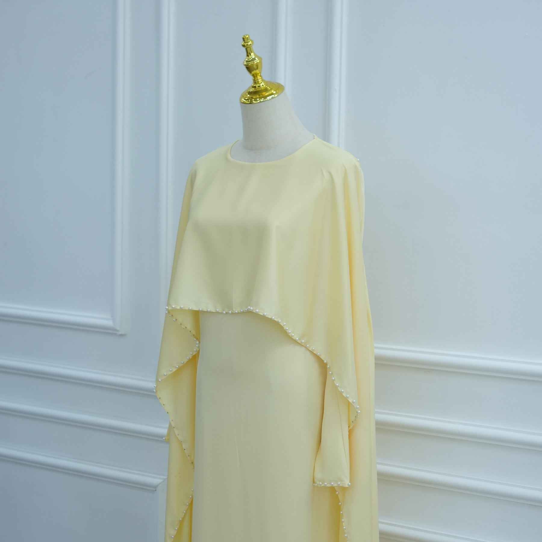 LR1134 Exquisite Pearl-Embellished Abaya – Opulent Craftsmanship, Timeless Elegance