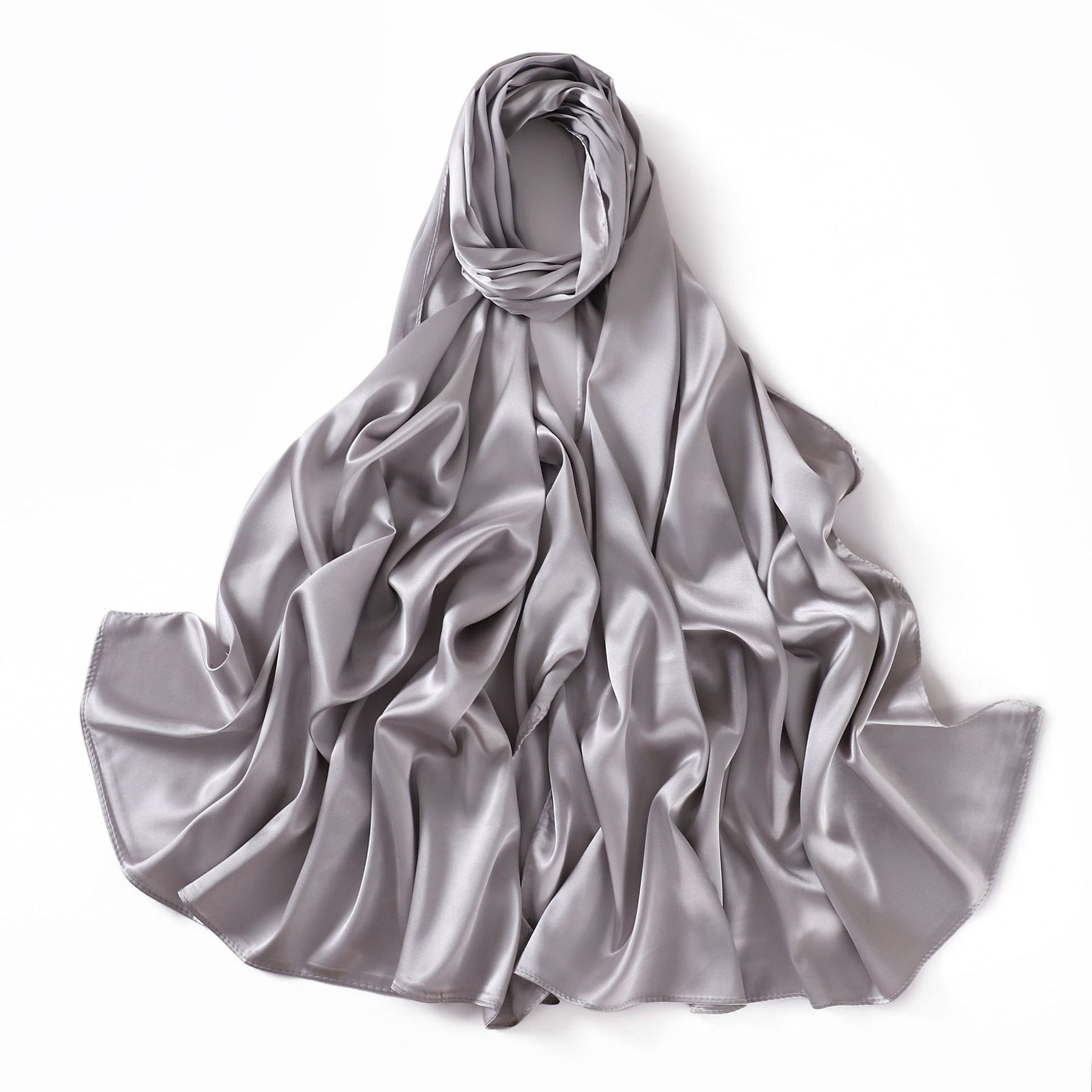 A37  Color Ding imitation silk light satin long scarf solid color scarf shawl scarf multi-purpose silk scarf