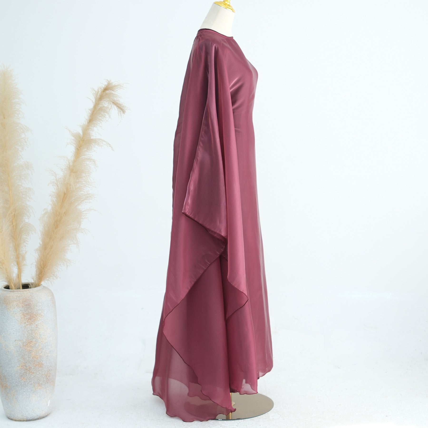 LR943+LR944  Plain elegant dress + inner + hijab set