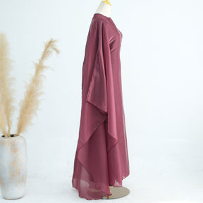 LR943+LR944  Plain elegant dress + inner + hijab set