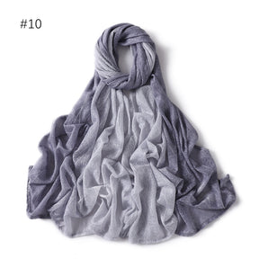 YZ80 Lace breathable hollow slightly elastic wave gradient color hijab  hijab/tudung  printed hijab  printed scarf  Gradient