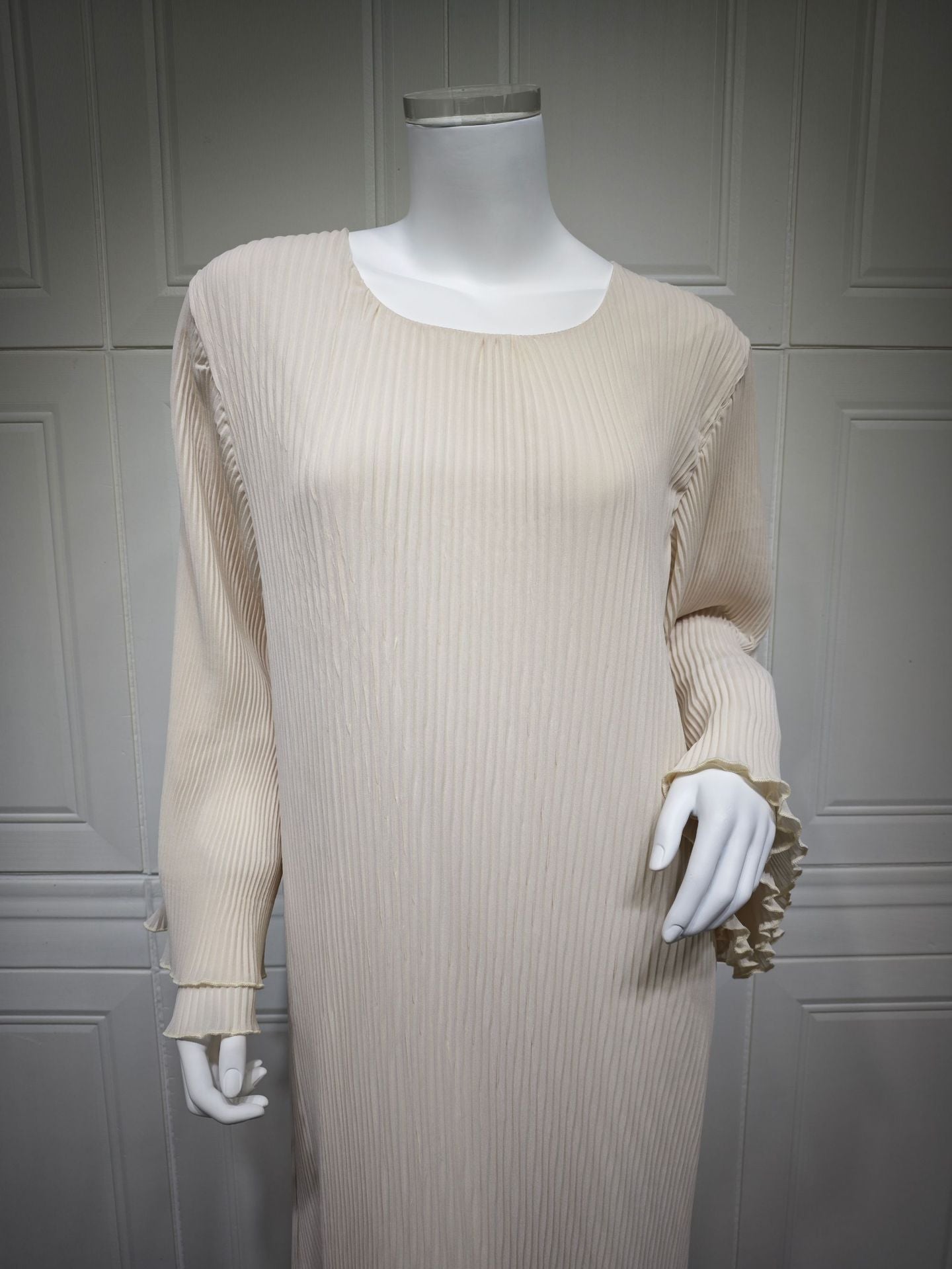 MQ155  Fashion Polyester Pleated Premium Crinkled Dress - Hijab Not Included