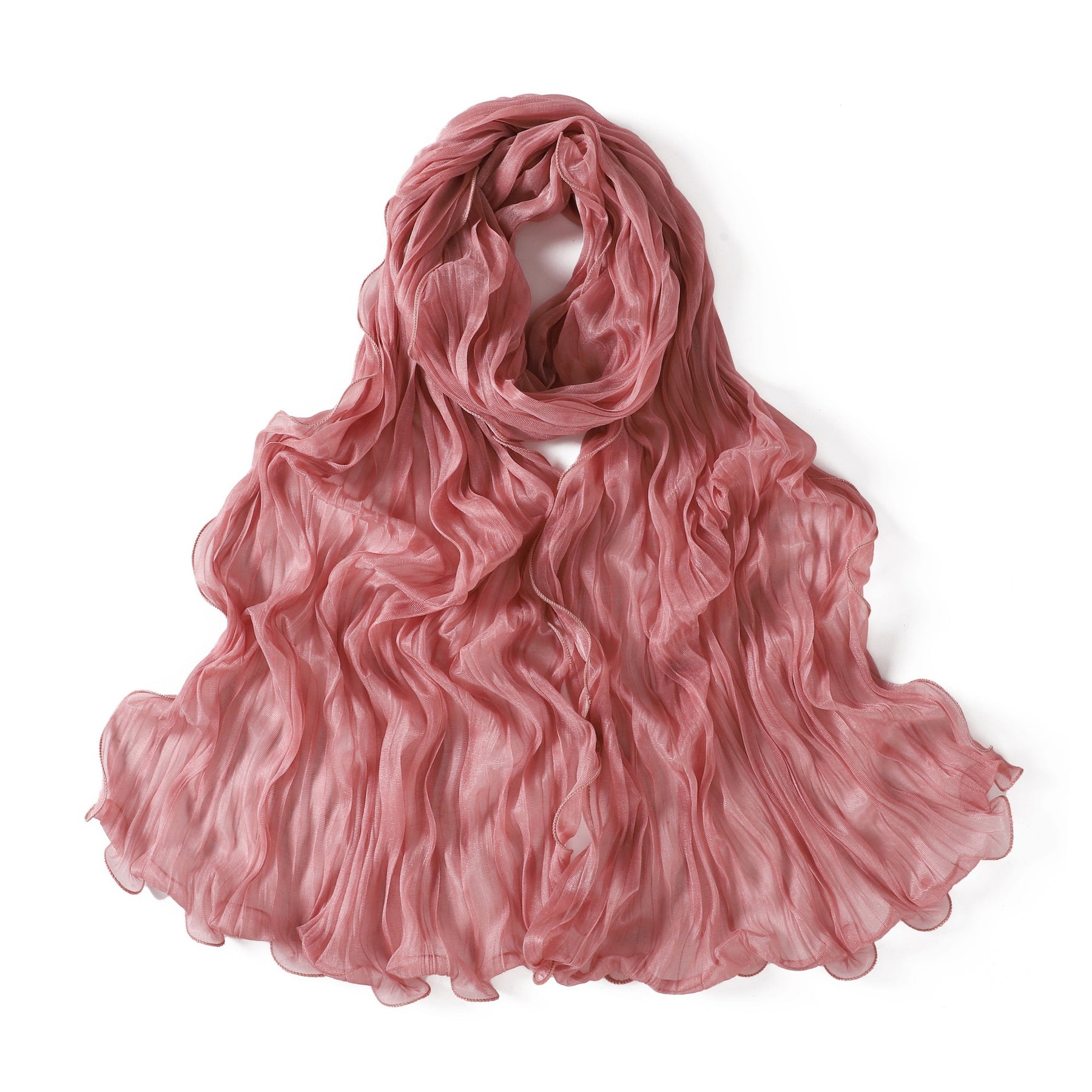 YZ327  Plain breathable glossy stretchy crinkled chiffon hijab