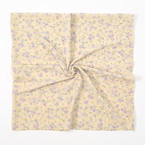 YW347  115*115CM Large Size Floral Pearl Chiffon Printed Square Scarf