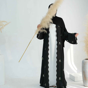 LR881  Elegant Floral Embroidery Lace Cardigan