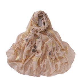 B1  Simple gold stamped scarf