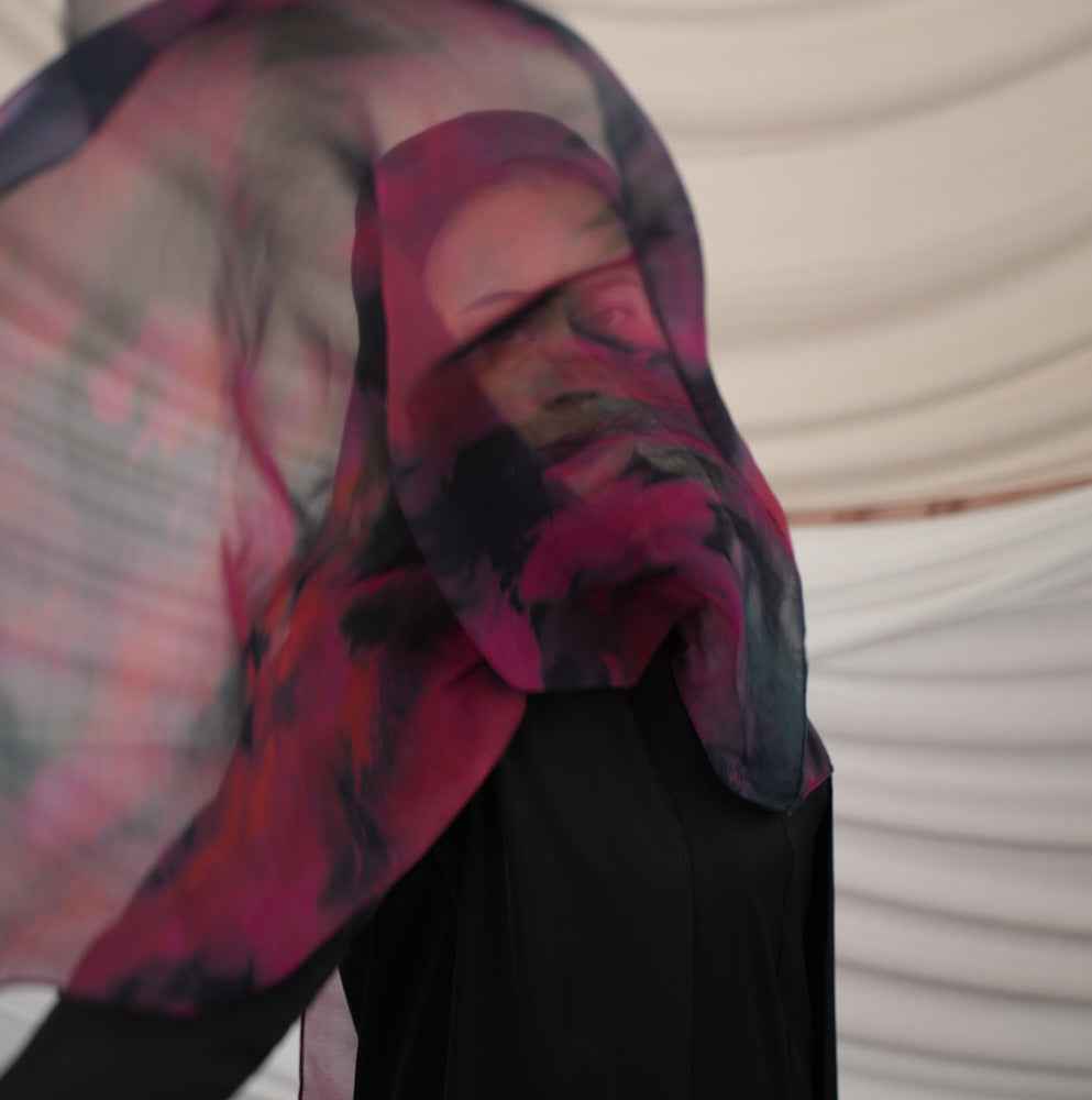 FZ012  Faux Silk Double-Sided Penetration Hijab