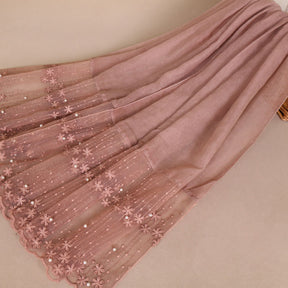 VS041 plain tie-dye pearl splice lace hijab scarf