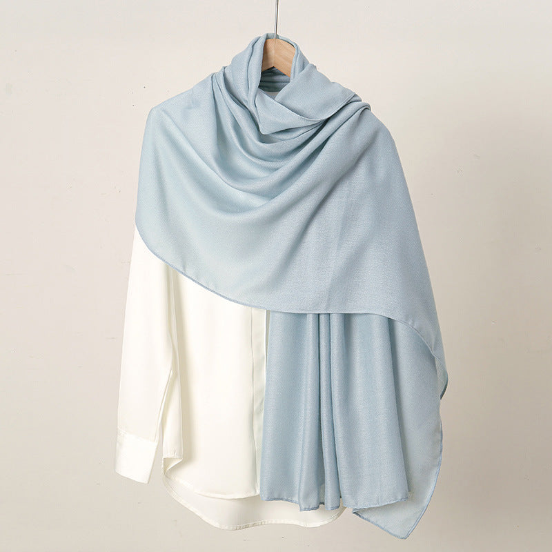 VS814 New retro solid color cotton and linen scarf for women