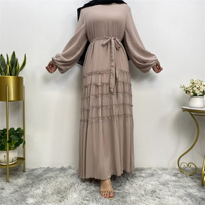 6527 plain chiffon muslim abaya dress