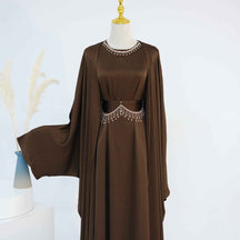 LR806  Elegant Abaya Two-Piece Set + Crystal Chain