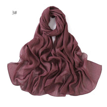 YZ175  Plain Lurex Chiffon Hijab with Fine Pleats