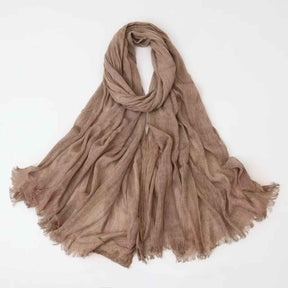 SS004  Modal dirty dyed wrinkled small tassel hijab
