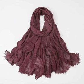 SS004  Modal dirty dyed wrinkled small tassel hijab
