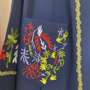 1870 embroidery muslim abaya cardigan dress