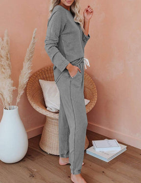 11081 Autumn and winter two-piece casual home long-sleeved T-shirt and pants
