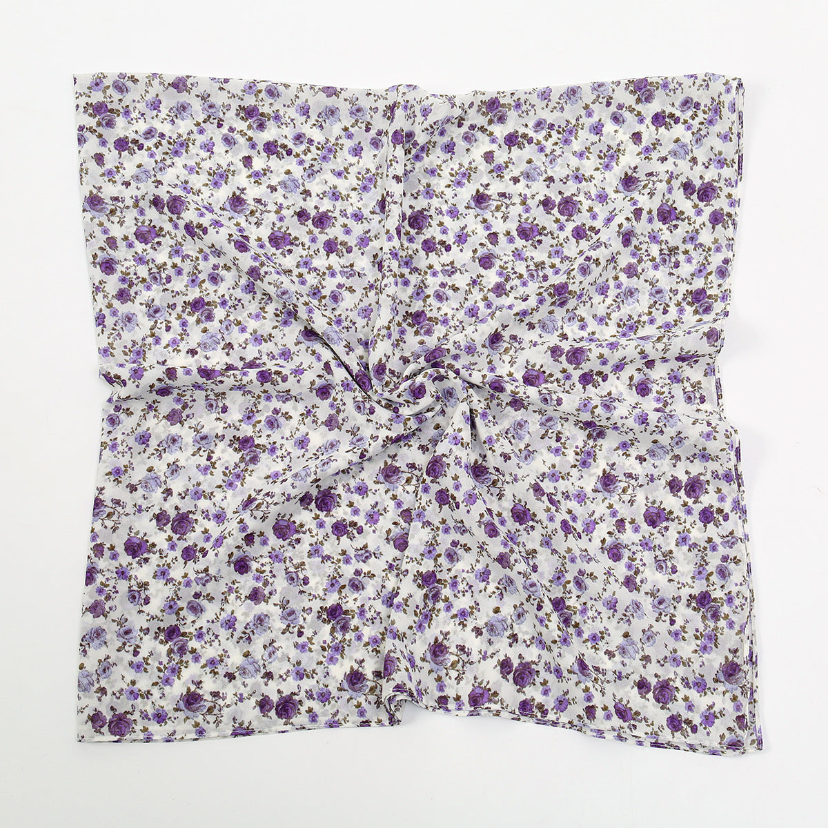 YW361  145*145cm small floral printed chiffon square scarf