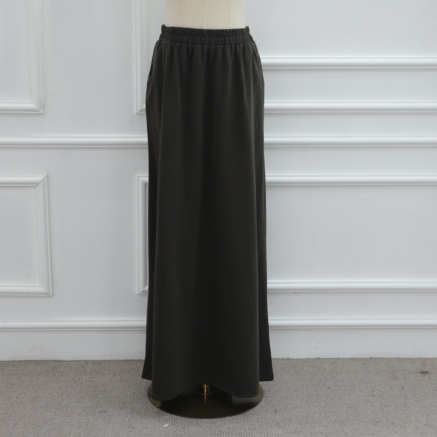 LR1127  Casual Loose Zipper Collar Top and Skirt 2-Piece Set