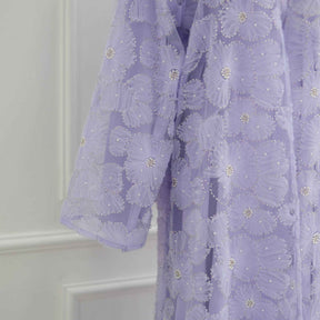 LR1069  3D Floral Beaded Cardigan Abaya