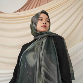 MD019  Modal polyester-cotton tie-dyed Muslim hijab