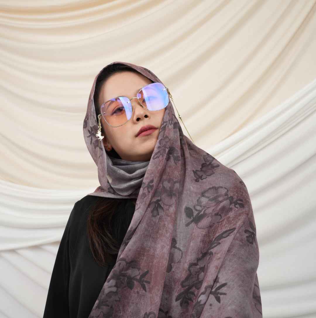 MD018  Modal polyester-cotton tie-dye single stitch Muslim hijab