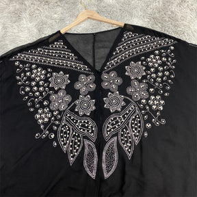 6742 plain stamping rhinestone cardigan abaya