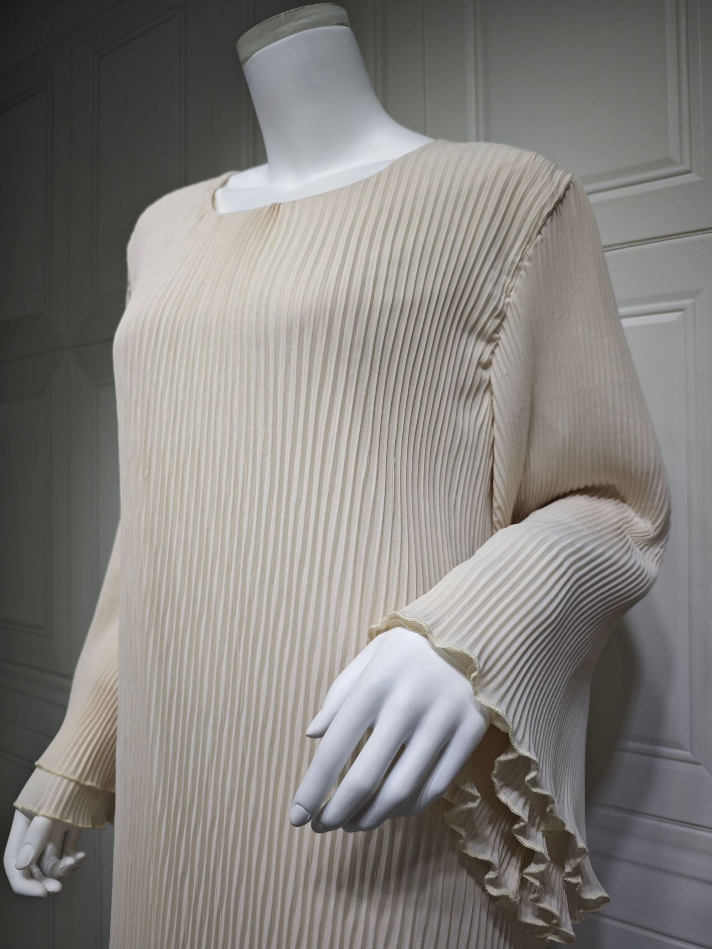 MQ155  Fashion Polyester Pleated Premium Crinkled Dress - Hijab Not Included