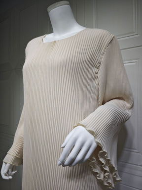 MQ155  Fashion Polyester Pleated Premium Crinkled Dress - Hijab Not Included