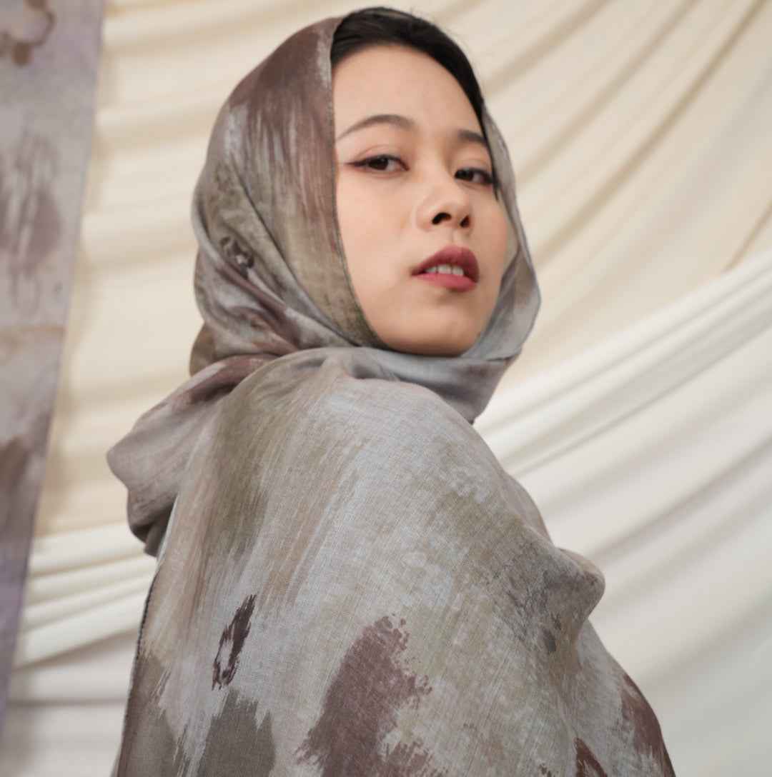 MD021  Single Needle Tie-Dye Modal Hijab