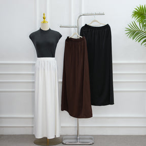 LR1180&LR1185  Back-Tie Waist-Cinched Viscose Long Sleeve Top + Skirt Set-Skirt Set - Mix & Match Set