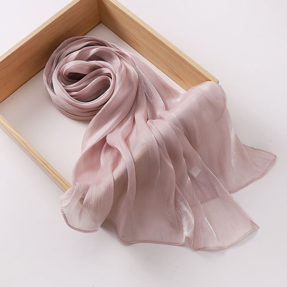 MSL348   New soft silk style bun head fashion gauze scarf travel vintage style scarf wholesale